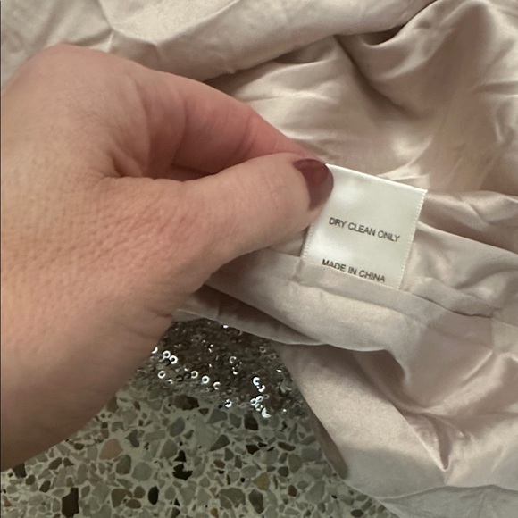 Skies are Blue champagne midi side zip skirt sequin medium m - Picture 5 of 7